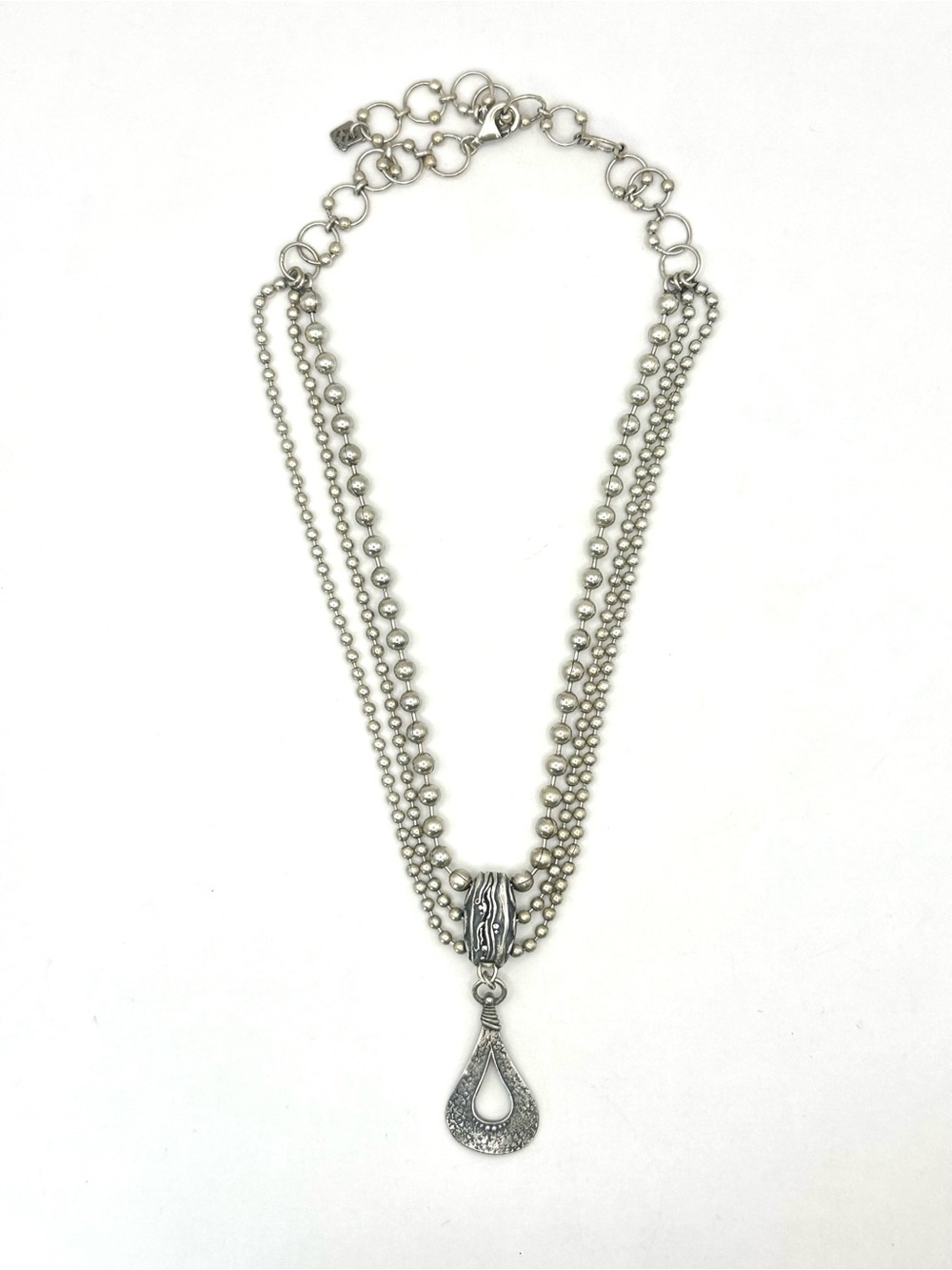 Silpada N1900 RETIRED Sterling Silver Triple Strand Ball Bead Pendant Necklace
- - Picture 5 of 9